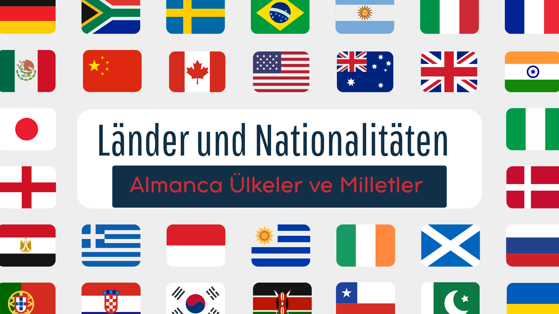 Almanca �lkeler ve Milletler Kelimeleri (L�nder und Nationalit�ten)